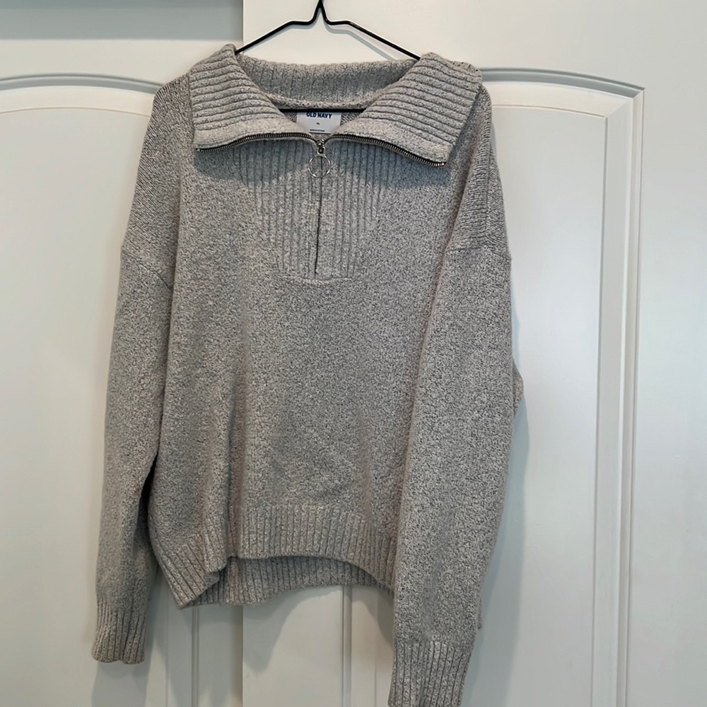 OLD NAVY oversized sweater grey 1/4 zip